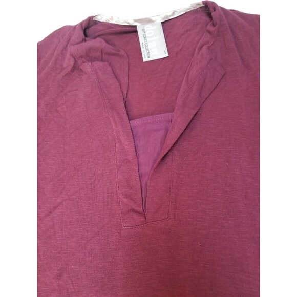 Dolan Left Coast Collection Womens Small Stretch 3/4 Sleeve Tee Shirt Burgundy - Picture 6 of 8